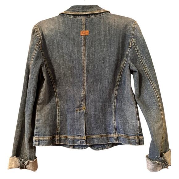 DKNY Jeans Embroidered Demin Vintage Jacket 14 Cotton Blend Boho western - Picture 2 of 7